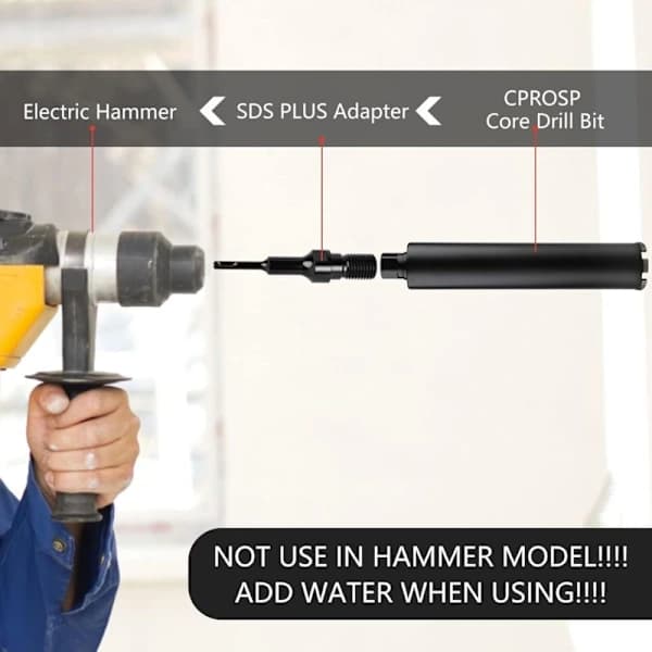 HA~Adapter for SDS PLUS til diamantbor 1 1/4\" UNC, Adapter for kjernebor 1934CM