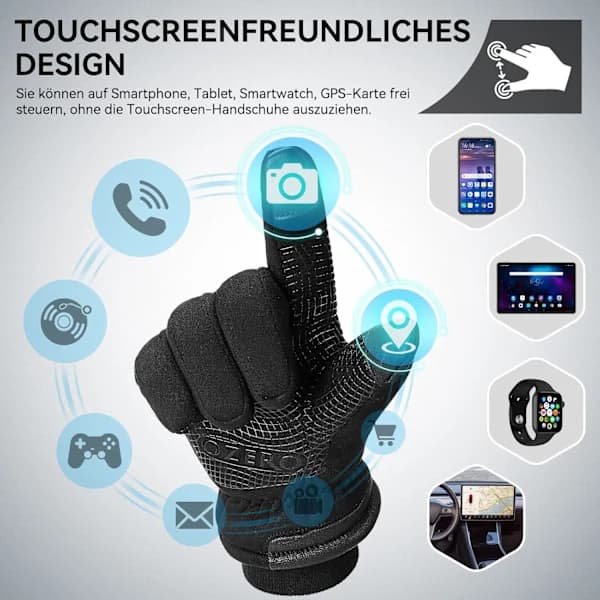 Vandtætte vinterhandsker til mænd, touchscreen-kompatible skihandsker, motorcykelhandsker