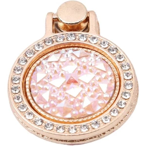 CDQ Krystal Rhinestone Telefon Ring Stativ Holder Foldbar Metal Finger Ring Grip Kickstand (pink)