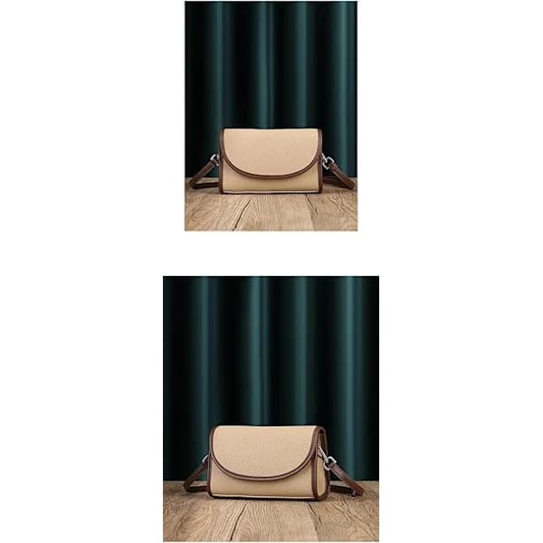 Ekte Skinn Skulderveske (Beige)