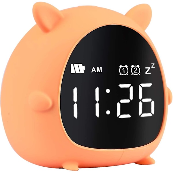 Digital Kids Alarm Clock, Cute Kids Alarm Clock With Countdown / Snooze / 2 Alarms / Voice