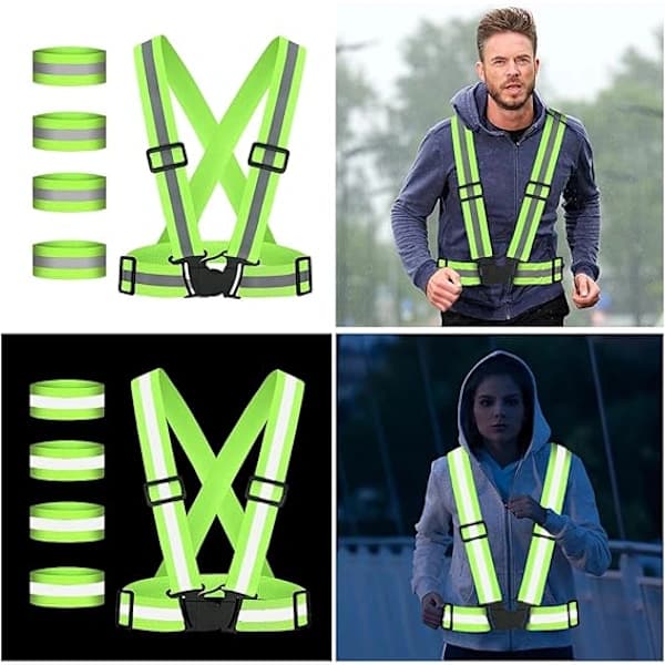 HA~1 Pack Reflexväst Löparutrustning Hög Synlighet Reflexväst, Justerbar Löparväst Säkerhetsreflexutrustning