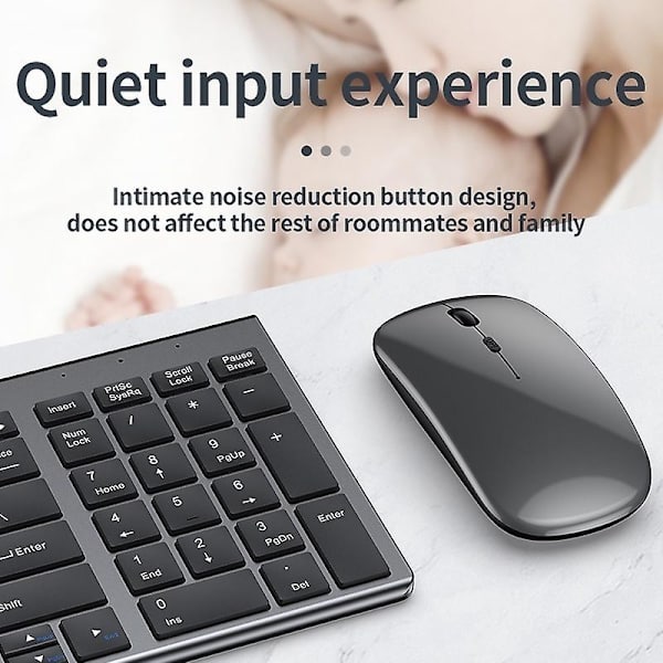 Smal trådlöst spanskt/hebreiskt Bluetooth-tangentbord och mus-set för bärbar dator 2.4G USB trådlöst tangentbord och mus-kombination koreanska