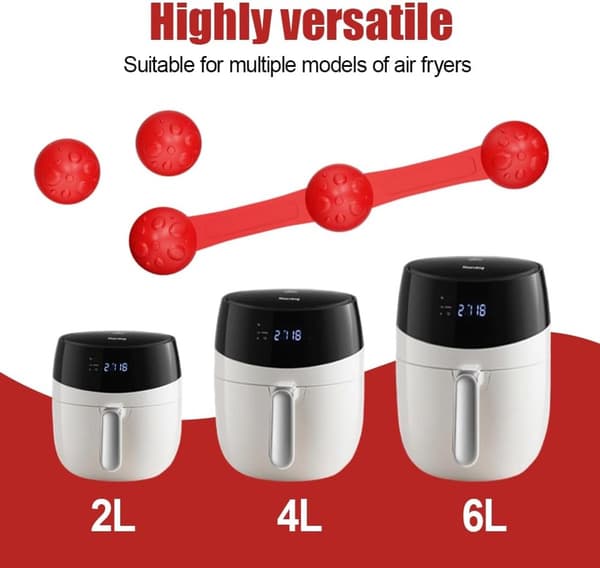 Airfryer magnetiske clips, varmebestandig genanvendelig silikone, 12-dele sæt til fastgørelse af bagepapir, brun