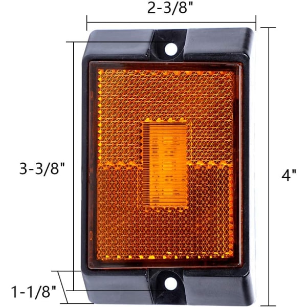 2-pack nedsänkbara förseglade bärnstensfärgade LED-sidomarkeringsljus
