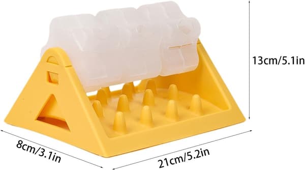 Hundefoderdispenser Puslespil, Interaktivt Langsomt Foderlegetøj, Holdbart PP, Til Små Og Mellemstore Hunde, Gul, 21 × 13 × 8 cm
