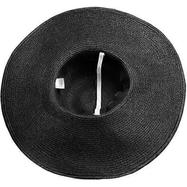 HA~Dam Bredskyggede Derby Solhat Floppy Strandhat UV-beskyttelse Sort