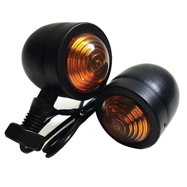 4 stk. sorte motorcykel blinklys indikator lampe Moto blinklys til Chopper Bobber
