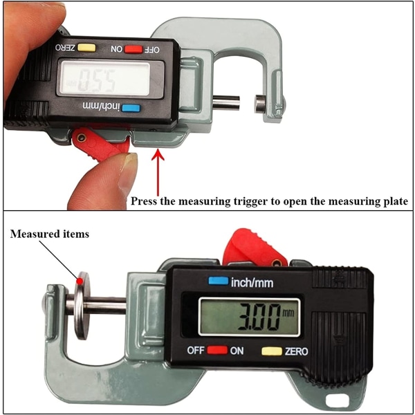 Mini Bärbar Elektronisk Tjockleksmätare Mätverktyg 0-12,7mm