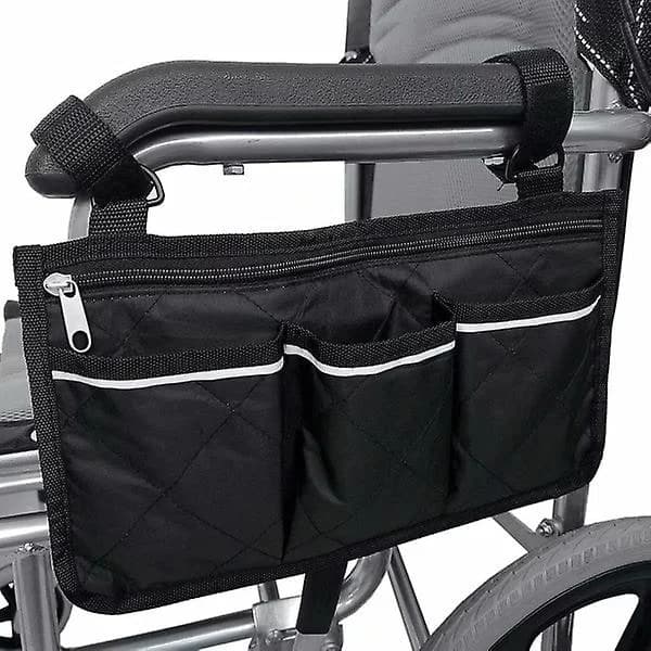 Rullestolveske med lommer (svart, 32,5 X 18 cm)