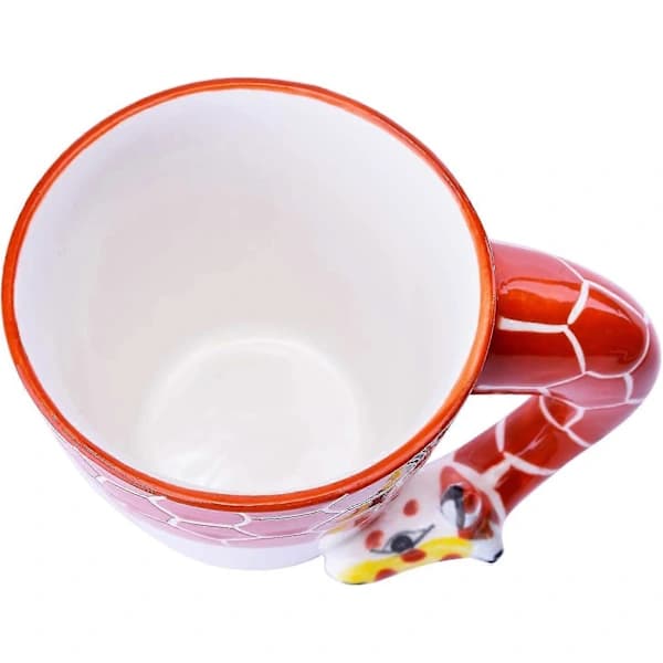 3D Håndmalt Keramisk Kaffekopp med Dyremotiv (Giraff)