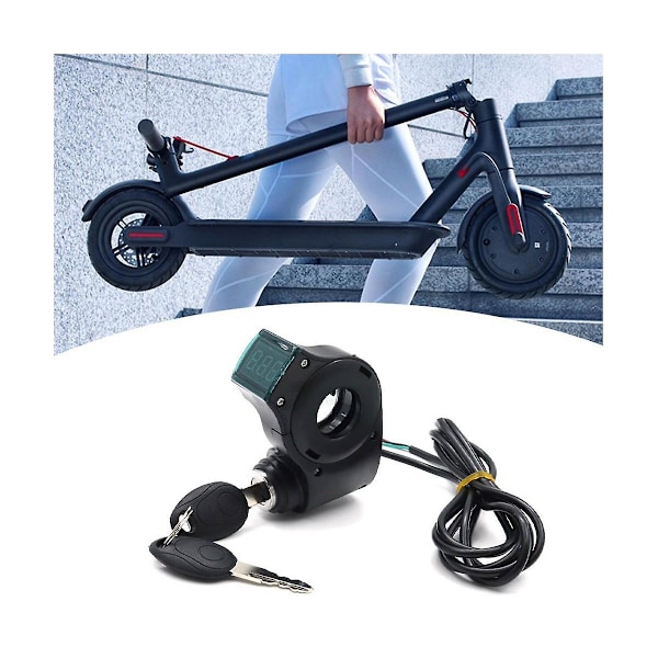 E-cykel tændingslås nøgle tommelfinger gas håndtag voltmeter digital spænding display switch til universal