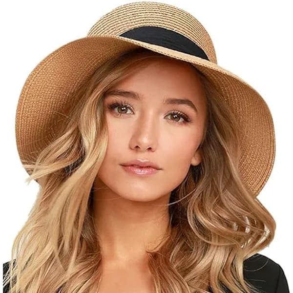 Dame Strand Solhat Halmhat Floppy UPF80+ Rejse Foldbar Skygge Sommer UV-Hat