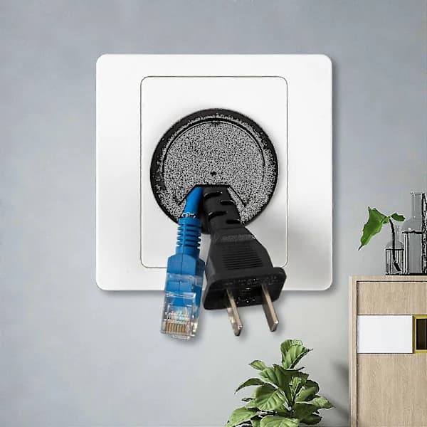 HA~2 stk 50mm Diameter Skrivebord Tråd Ledning Kabel Gennemføringer Hul Dæksel Sort