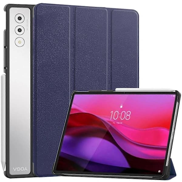 HA~Etui til Lenovo Yoga Tab Plus Anti-Drop Læderstativ Tablet Cover - Mørkeblå
