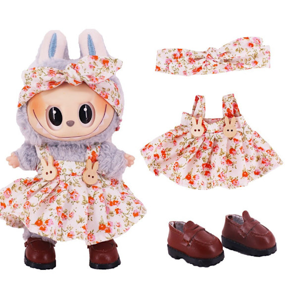 [HH] Söta Labubu Kläder Blommig Klänning Kläder Lakers Laguniform Sportkläder Outfit Tillbehör Set Labubu Kläder 1
