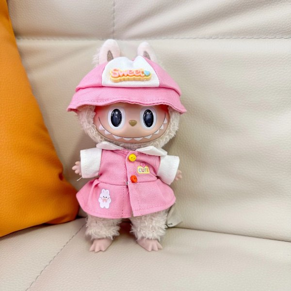 [HH] Labubu Kläder Märkesdesign Kläder Labubu Kläder Väska Skor Utsmyckning Dekorationer Förklädnad Kindergarten pink set