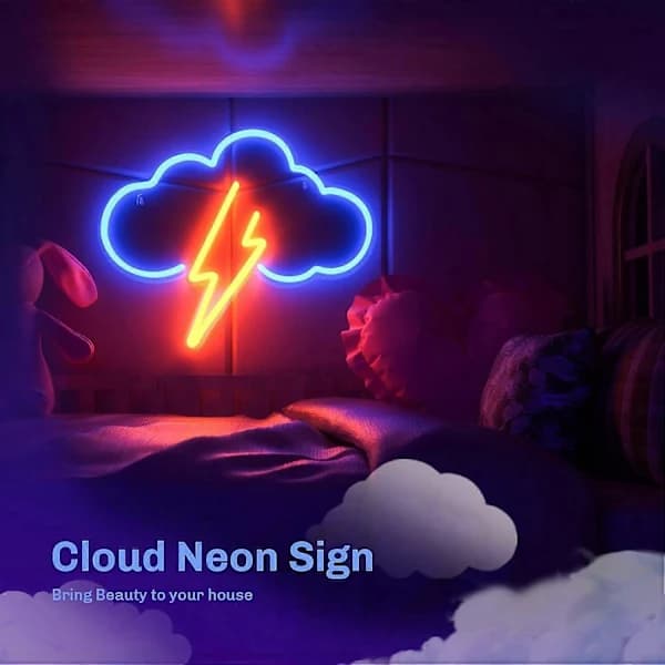 Neon Skylt Akryl Moln Neon Batteri eller USB-driven Neon LED Väggdekor Neon Skylt för Sovrum