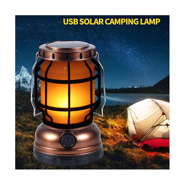 Hestelampe Led Solcelle Campinglampe Usb Oppladbar Utendørs Campinglampe Husholdning Nødbærbar