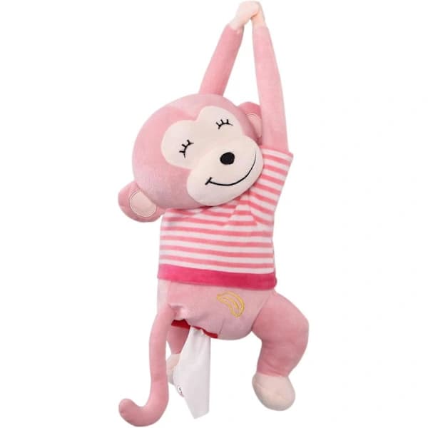 HA~Papirholder for bil, Monkey Butt Tissue Box Dispenser, Papirhåndkleoppbevaringsbeholder Rosa