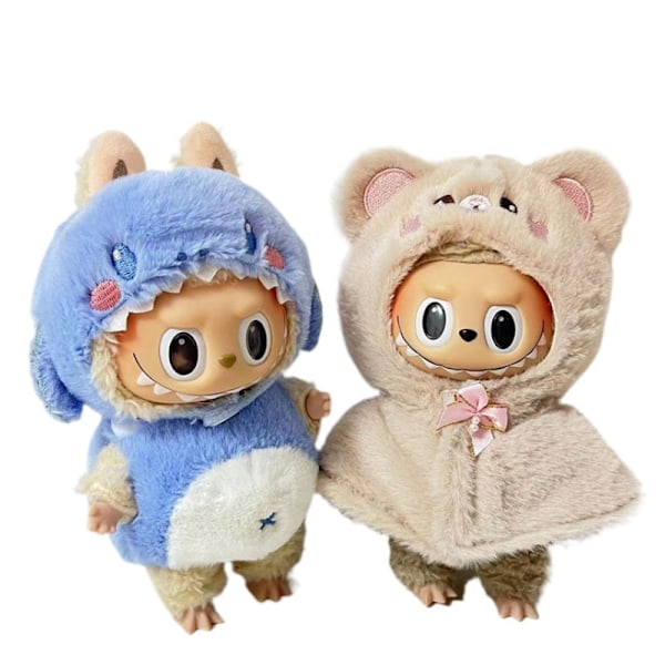 [HH] Kläder Endast Labubu Overaller Har en Sittplats Outfits Labubu Klä upp Dockkläder Dinosaurie Doll not included