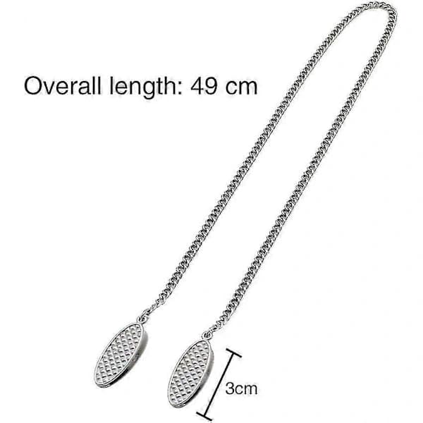 Serviettklemme Serviett Holder For Nakken Serviettkjede Med Klemme Sølv Serviettkjede Rustfritt Stål - 2 Deler Lengde Ca. 49cm
