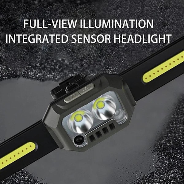 LED-sensorhuvudlampa 1000 Lumen COB Silikon Utomhus Sport Huvudlampa För Löpning Vandring