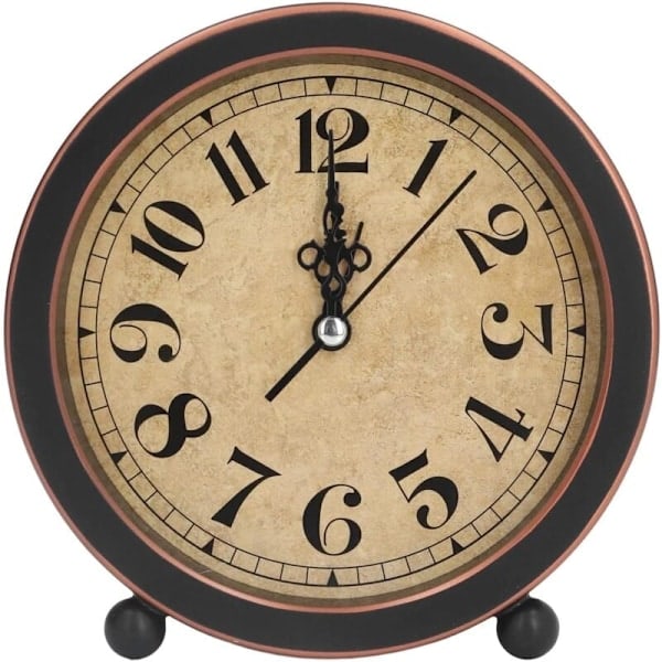 /HA/ Vintage Retro Analog Alarm Clock, Round Alarm Clock, Small Table Clock, Super Silent, Non-Ticking, Small Clock for Home Decoration