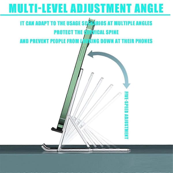 Foldable Stand, Foldable Desk Stand for Mobile Phone, Portable Foldable Stand, Suitable for All Mobile Phones Grey