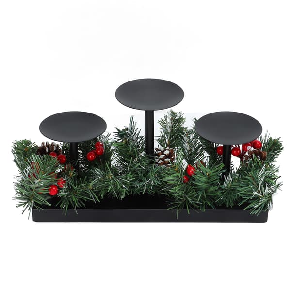 {HH} Svart Matt Metall Ljusstake Set om 3 Hållbara Stabila för Jul Bröllopsfester