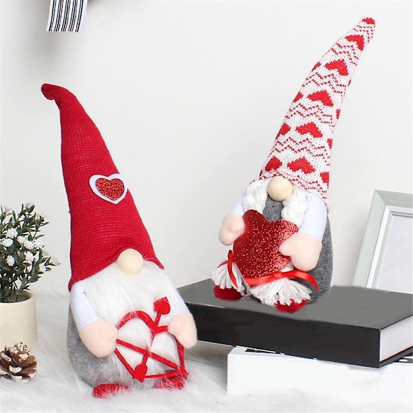 Valentinen tonttu plyysi Valentinpäivän tonttukoriste 2 kpl Mr ja Mrs Ruotsalainen Tomte tonttu Valentine Gi
