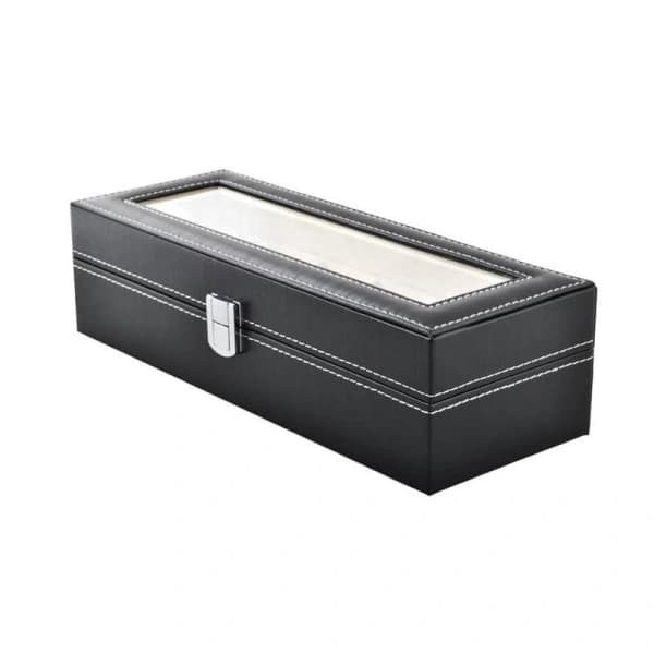 Elegant klockförvaring 6 fack svart