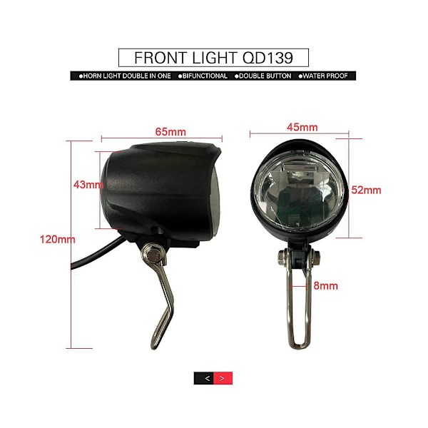 E-cykel Switch Dk336 Med Framlykta Baklykta S M Plug Varningsljus Blinkers Och Signalhorn Ebike Ac