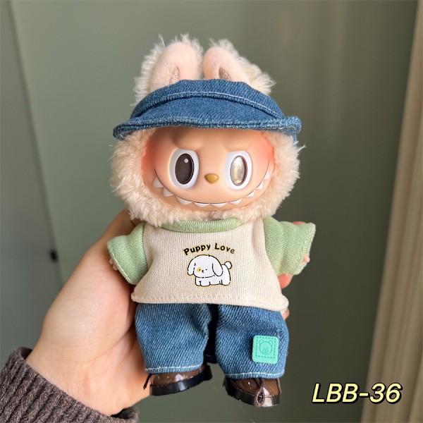 [HH] 17 cm Original Labubus Kläder Original Designer Tillbehör Plyschdockor Leksak Söt Nyckelring Kläder Labubu LBB-36 only clothes no toys