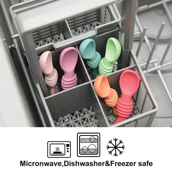 3-pack babyskedar i silikon, mjuka skedar CDQ