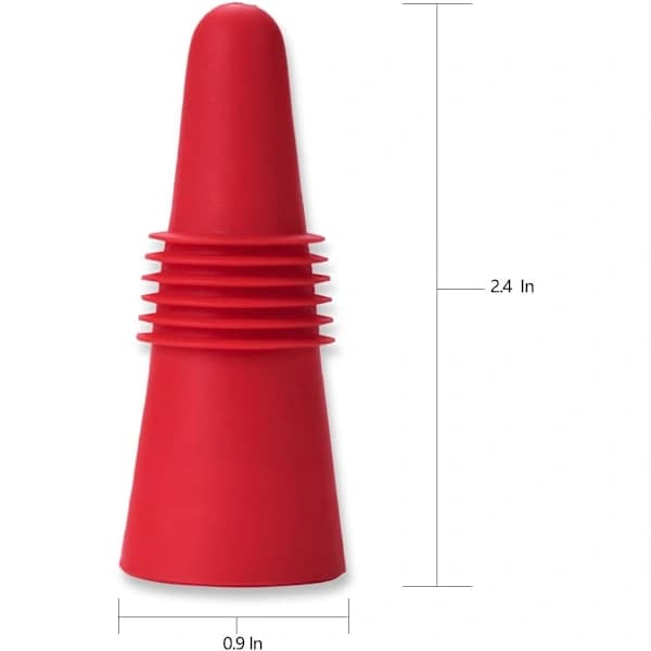 5 vinkorkar, silikonvinkorkar och dryckeskorkar, röd