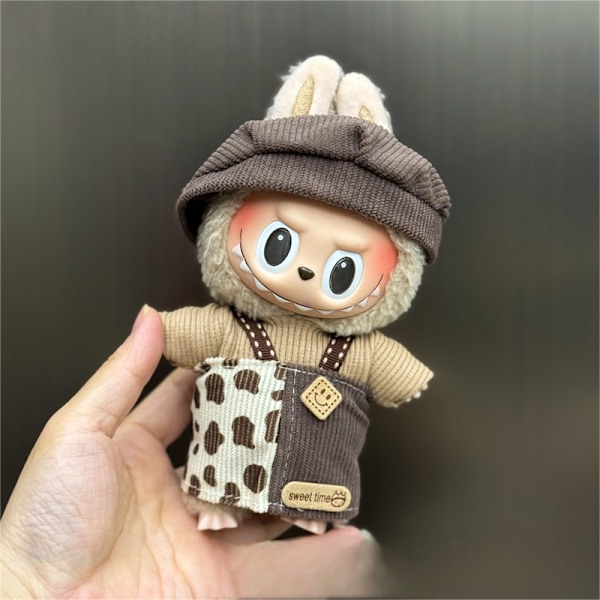 [HH] Endast Kläder 24 Designer 17cm LaBubu Plyschdocka Kläder Anime Söt PVC Figur Docka Overall Kjol Klä upp Kläder 1a 2a 17cm 7