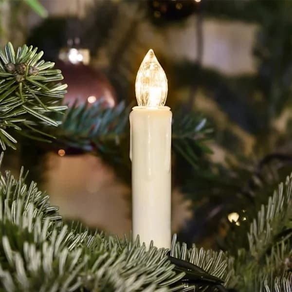 XMTECH LED Flameless Candles, 20-Pack LED Christmas Tree Candles with Real Red Remote Control and Timer