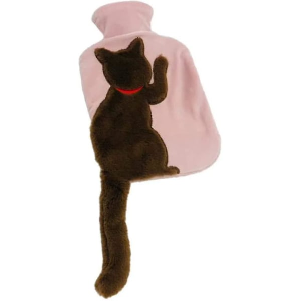 Xinxu  Hot Water Bag Bag Winter Soft Hand Warmer With Cute Plush Cat Cover Neck Foot Heating Product Hot Water Bottle (pink) (1pcs)