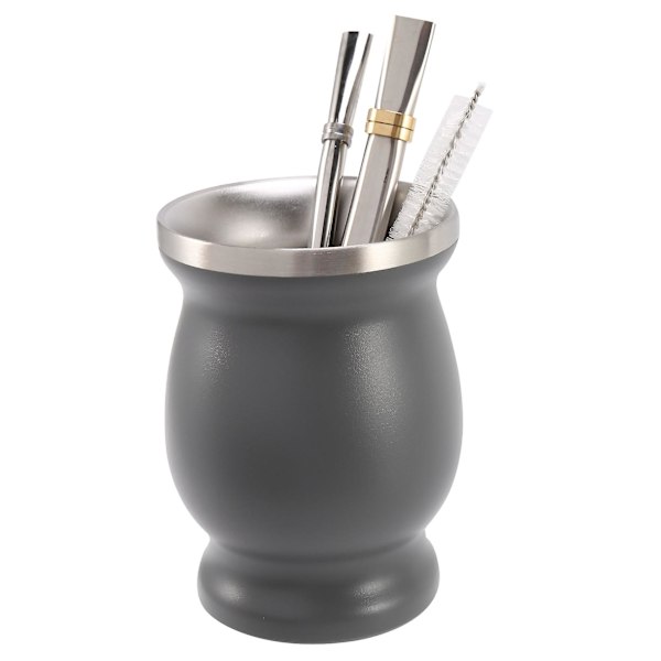 Double-wall Stainless Yerba Tea Cup Set Coffee Water Cup With 2 Bombillas Straws Spoon&clean Brush