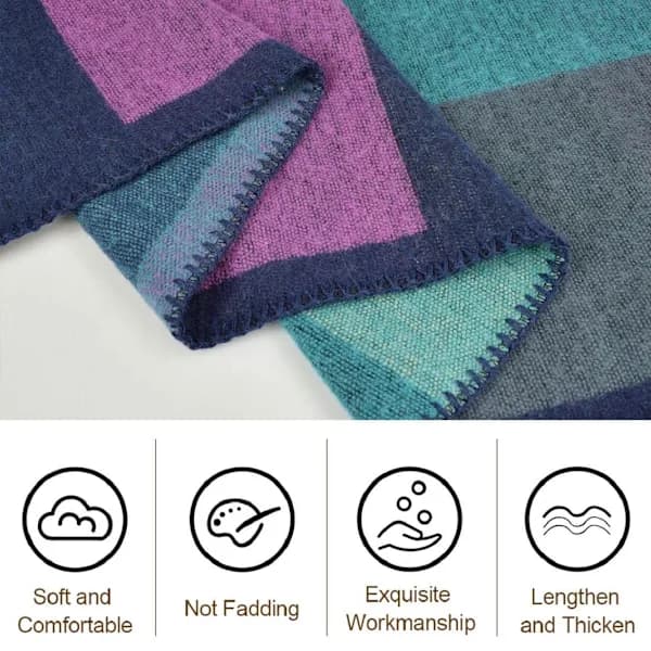 Dame Poncho Cape Oversized Vinter XXL Dame Skjerf Lang Høy Kvalitet Vendbar Cape Poncho Patchwork Design Filt Stoff Skjerf Sjal Cape