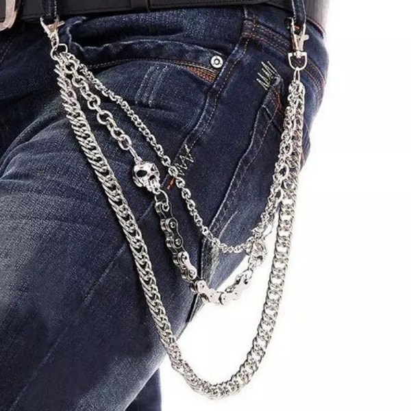 Byxor Chain Mode Byxor Chain Jean Wallet Chain för män