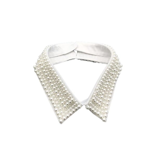 Pärla avtagbar krage - 1 st, polyestersilke, vit