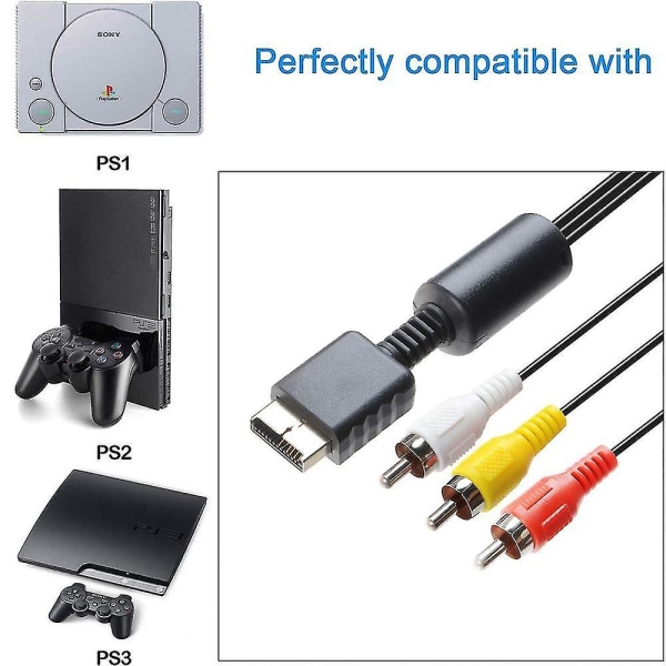 Audio Video Rca-kabel - Spilkonsoll Komponent Tilbehør Tilkobling Av-kabel Til Ps2 Tre-rads Kabel Playstation