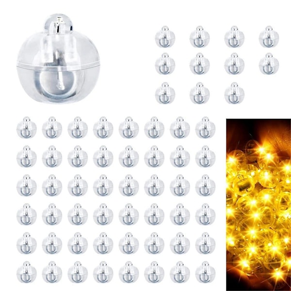 60 stk LED-ballonglys, mini LED-lys varmhvit, LED-ballonglys for papirlykt, ballong L