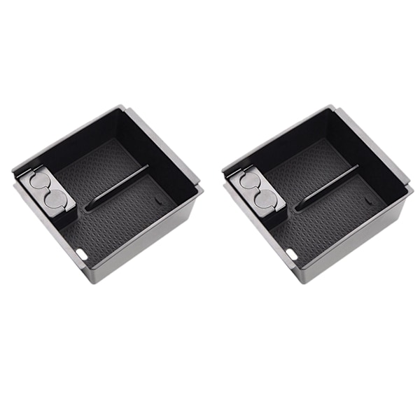 2x Armrest Box Förvaring För D-max Mu-x 2012 - 2019 Dmax Mux Förvaringslåda Svart