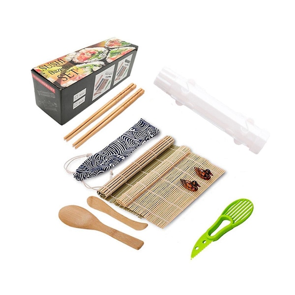 1 kpl Sushi-valmistussetti Sushi-muotti Rullaussetti Vihannekset Liha Rullaus Bambu Mat Diy Keittiötyökalu Tarvikkeet