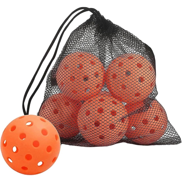 6 stycken Pickleball bollar Sport Pickle bollar Pickle Ball Standard Precision Bärbar 40 hål för Träning Sport Professionell Perfomance