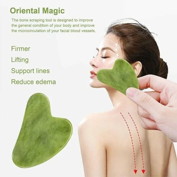 2 kpl Jade Gua Sha -lauta GuaSha Kaapinta Massageväline Kasvot