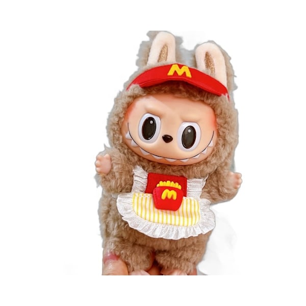 [HH] Söt Labubu Kläder M Cosplay Kawaii Kostym Röd Pommes Frites Leksak Outfit Väska Hänge Plyschleksak Lububu Kläder 1